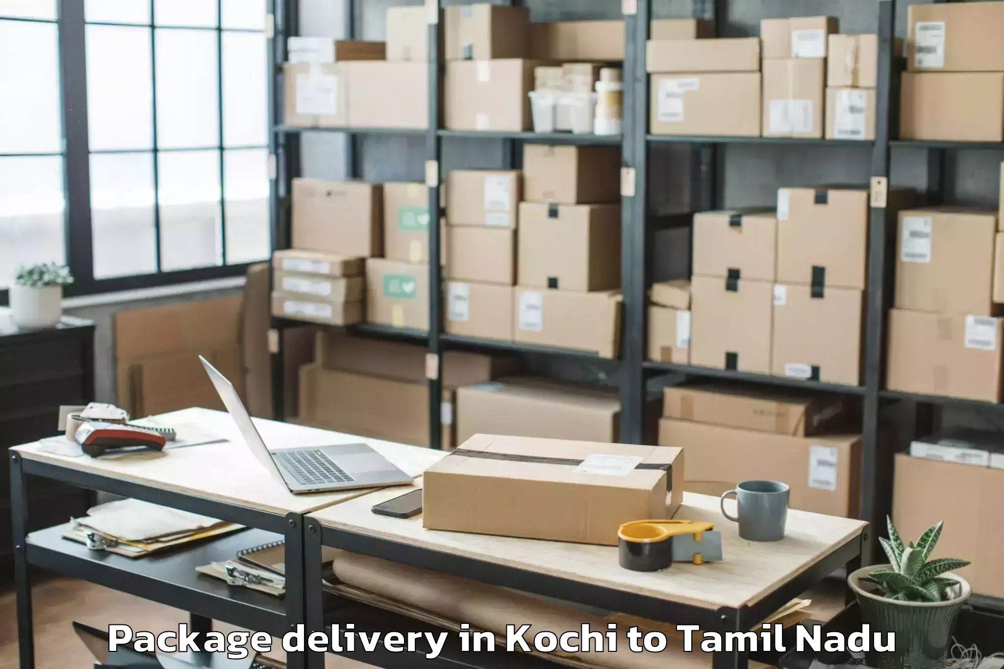 Trusted Kochi to Thanjavur Airport Tjv Package Delivery